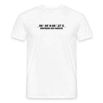 Hofheim am Taunus Koordinaten - Männer T-Shirt - Weiß - Vorne - AI Model Male 178 dark (178cm)