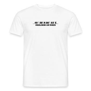 Coordonnées d’Ingelheim am Rhein - T-shirt homme - blanc - Devant - AI Model Male 178 dark (178cm)