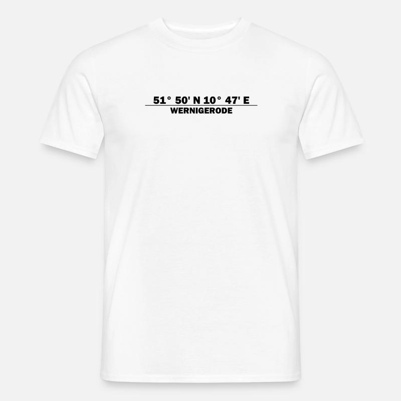 Coordonnées de Wernigerode - T-shirt homme - blanc