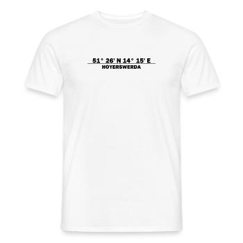 Coordonnées de Hoyerswerda - T-shirt homme - blanc - Devant - AI Model Male 178 dark (178cm)