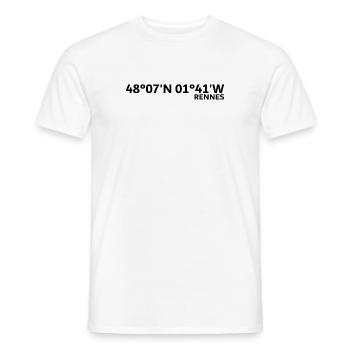Rennes coordinates - Men's T-Shirt - white - Front - AI Model Male 178 dark (178cm)
