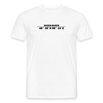 Coordonnées de Baden-Baden - T-shirt homme - blanc - Devant - AI Model Male 178 dark (178cm)