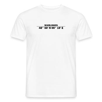 Coordonnées de Waiblingen - T-shirt homme - blanc - Devant - AI Model Male 178 dark (178cm)