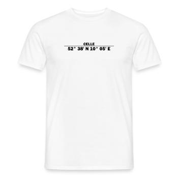 Celle Koordinaten - Männer T-Shirt - Weiß - Vorne - AI Model Male 178 dark (178cm)