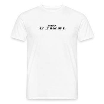 Minden Koordinaten - Männer T-Shirt - Weiß - Vorne - AI Model Male 178 dark (178cm)