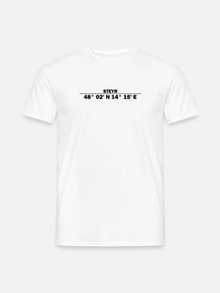 Steyr coordinates - Men's T-Shirt - white