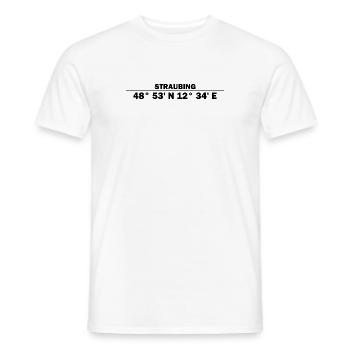 Straubing Koordinaten - Männer T-Shirt - Weiß - Vorne - AI Model Male 178 dark (178cm)