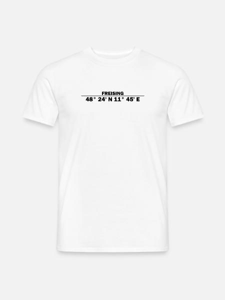 Freising Koordinaten - Männer T-Shirt - Weiß