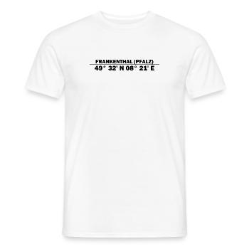 Frankenthal (Pfalz) Koordinaten - Männer T-Shirt - Weiß - Vorne - AI Model Male 178 dark (178cm)
