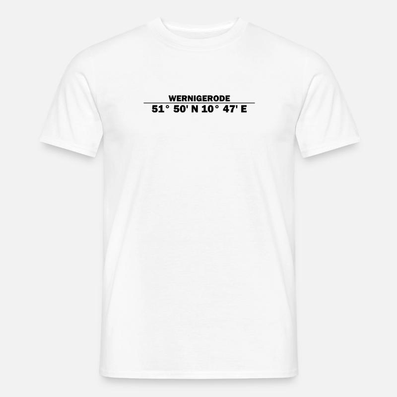Wernigerode Koordinaten - Männer T-Shirt - Weiß
