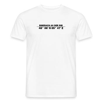Biberach an der Riß Koordinaten - Männer T-Shirt - Weiß - Vorne - AI Model Male 178 dark (178cm)