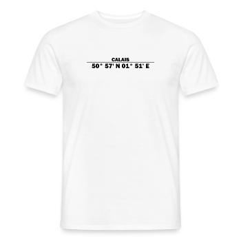 Calais coordinates - Men's T-Shirt - white - Front - AI Model Male 178 dark (178cm)