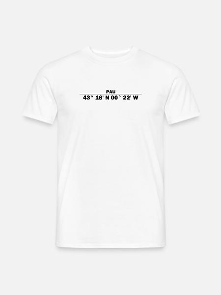 Pau Koordinaten - Männer T-Shirt - Weiß