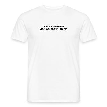 La Roche-sur-Yon coordinates - Men's T-Shirt - white - Front - AI Model Male 178 dark (178cm)