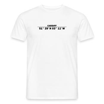 Cardiff Koordinaten - Männer T-Shirt - Weiß - Vorne - AI Model Male 178 dark (178cm)