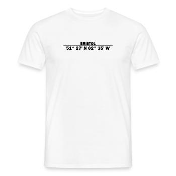 Bristol Koordinaten - Männer T-Shirt - Weiß - Vorne - AI Model Male 178 dark (178cm)