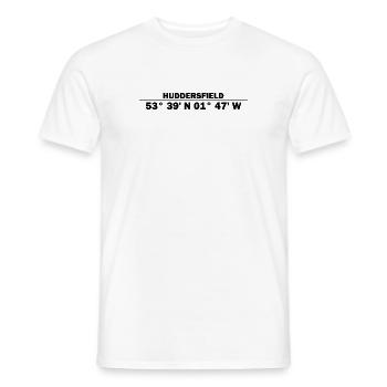 Coordonnées de Huddersfield - T-shirt homme - blanc - Devant - AI Model Male 178 dark (178cm)