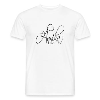 Annika Last Name First Name Girl Calligraphy Decor - Men's T-Shirt - white - Front - AI Model Male 178 dark (178cm)