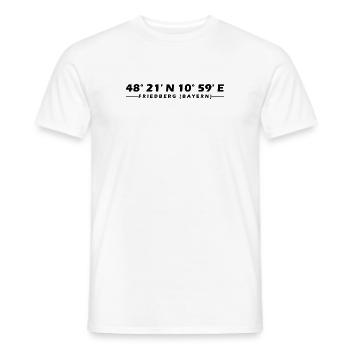 Friedberg (Bayern) Koordinaten - Männer T-Shirt - Weiß - Vorne - AI Model Male 178 dark (178cm)