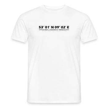 Achim (Landkreis Verden) Koordinaten - Männer T-Shirt - Weiß - Vorne - AI Model Male 178 dark (178cm)