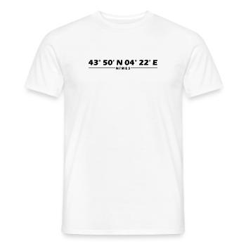 Nîmes Koordinaten - Männer T-Shirt - Weiß - Vorne - AI Model Male 178 dark (178cm)