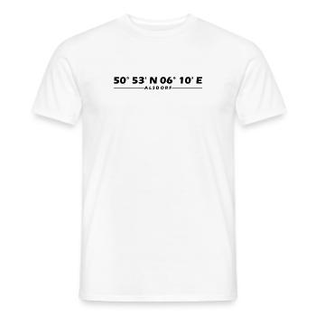 Coordonnées d’Alsdorf - T-shirt homme - blanc - Devant - AI Model Male 178 dark (178cm)
