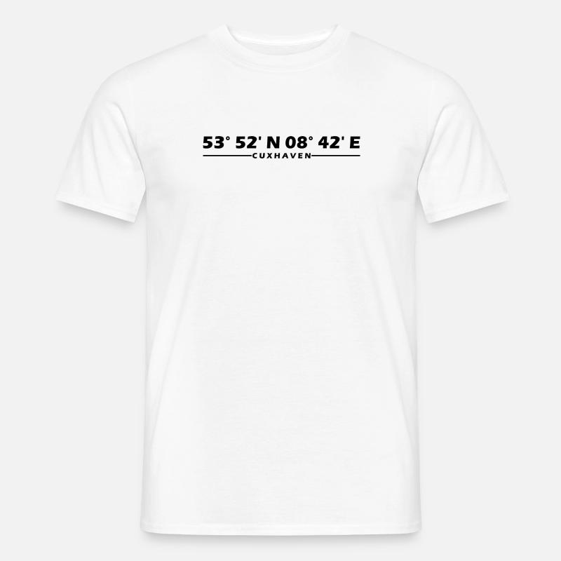 Cuxhaven coordinates - Men's T-Shirt - white