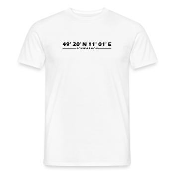 Schwabach Koordinaten - Männer T-Shirt - Weiß - Vorne - AI Model Male 178 dark (178cm)