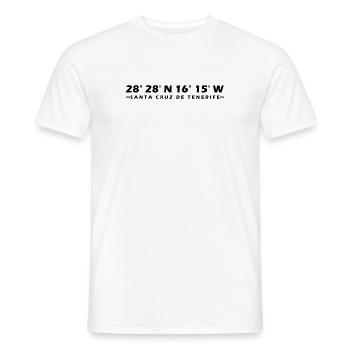 Coordonnées de Santa Cruz de Tenerife - T-shirt homme - blanc - Devant - AI Model Male 178 dark (178cm)