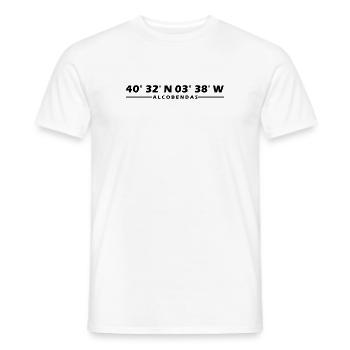 Coordonnées d’Alcobendas - T-shirt homme - blanc - Devant - AI Model Male 178 dark (178cm)