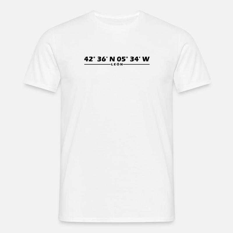 León Coordinates - Men's T-Shirt - white