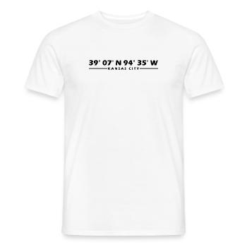 Coordonnées de Kansas City - T-shirt homme - blanc - Devant - AI Model Male 178 dark (178cm)