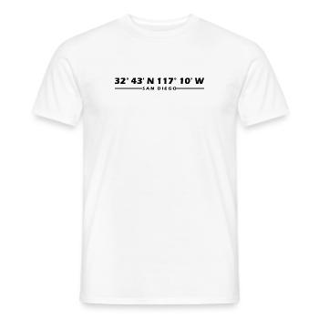 San Diego Koordinaten - Männer T-Shirt - Weiß - Vorne - AI Model Male 178 dark (178cm)