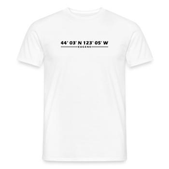 Eugene Koordinaten - Männer T-Shirt - Weiß - Vorne - AI Model Male 178 dark (178cm)