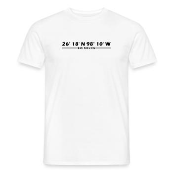 Coordonnées d’Édimbourg - T-shirt homme - blanc - Devant - AI Model Male 178 dark (178cm)