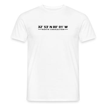North Charleston Coordinates - Men's T-Shirt - white - Front - AI Model Male 178 dark (178cm)