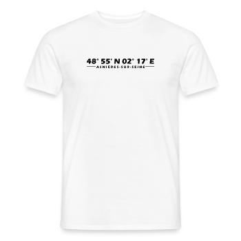 Asnières-sur-Seine coordinates - Men's T-Shirt - white - Front - AI Model Male 178 dark (178cm)