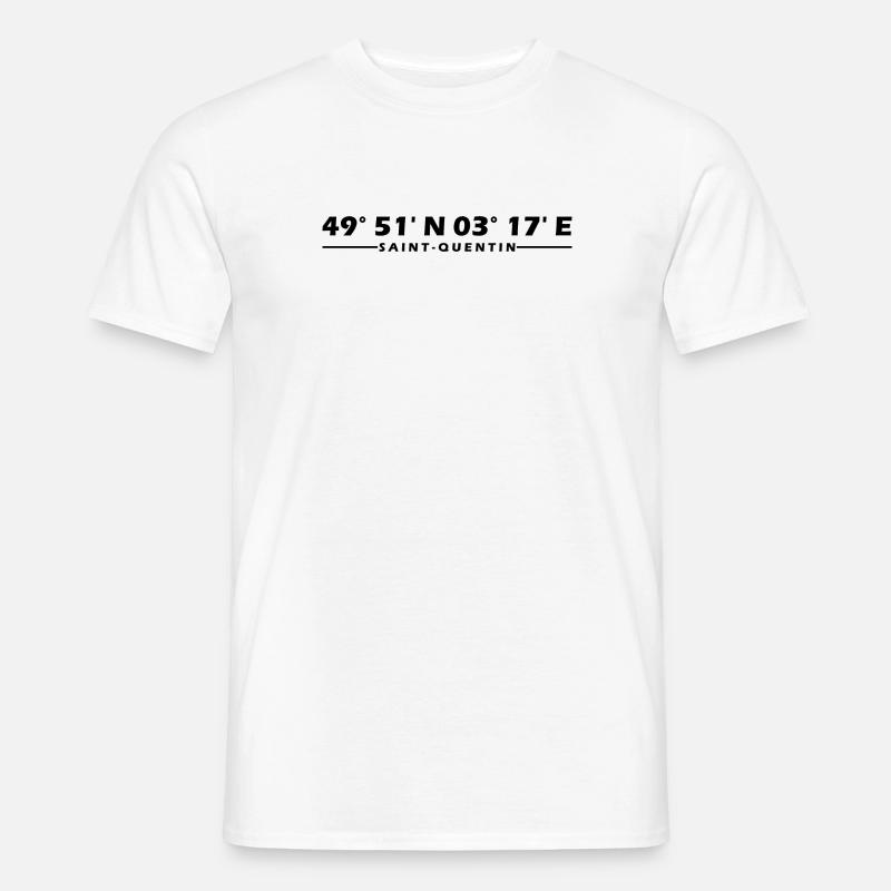 Saint-Quentin coordinates - Men's T-Shirt - white