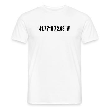 Hartford, Connecticut, USA Coordinates - Men's T-Shirt - white - Front - AI Model Male 178 dark (178cm)