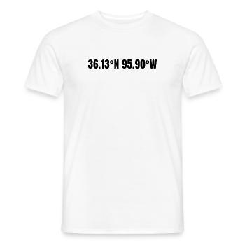 Tulsa Oklahoma USA Koordinaten - Männer T-Shirt - Weiß - Vorne - AI Model Male 178 dark (178cm)