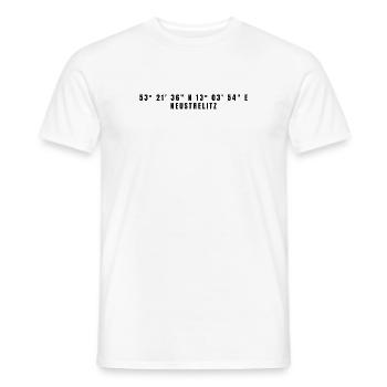Neustrelitz Mecklenburg-Vorpommern Koordinaten - Männer T-Shirt - Weiß - Vorne - AI Model Male 178 dark (178cm)