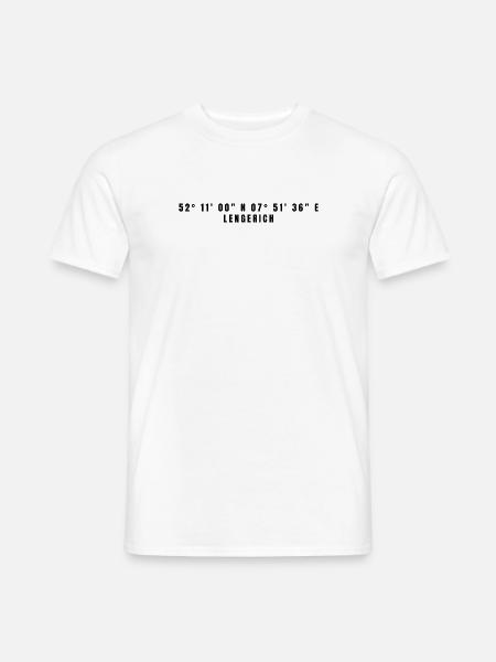 Lengerich Nordrhein-Westfalen Koordinaten - Männer T-Shirt - Weiß