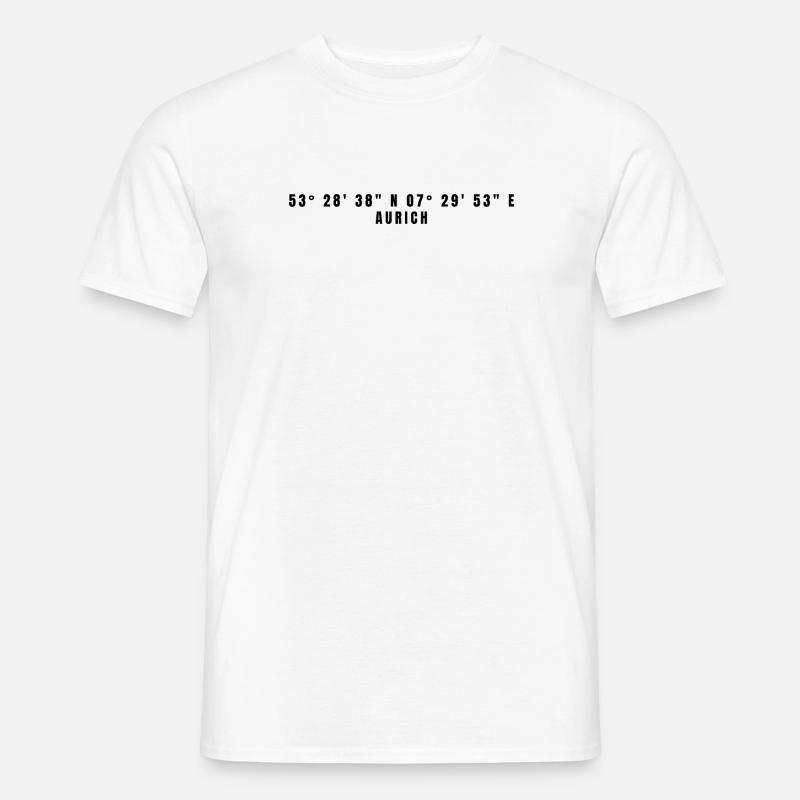 Aurich, Coordonnées Basse-Saxe - T-shirt homme - blanc