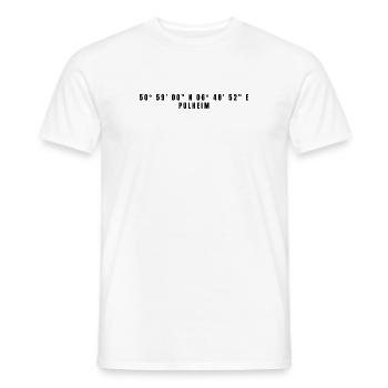 Coordonnées Pulheim Rhénanie-du-Nord-Westphalie - T-shirt homme - blanc - Devant - AI Model Male 178 dark (178cm)
