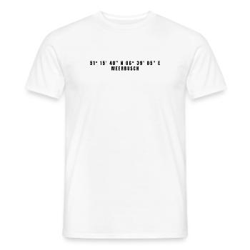 Meerbusch North Rhine-Westphalia Coordinates - Men's T-Shirt - white - Front - AI Model Male 178 dark (178cm)