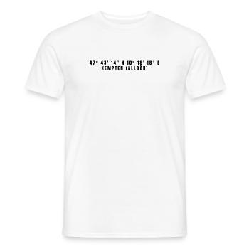 Kempten (Allgäu) Bavaria Coordinates - Men's T-Shirt - white - Front - AI Model Male 178 dark (178cm)