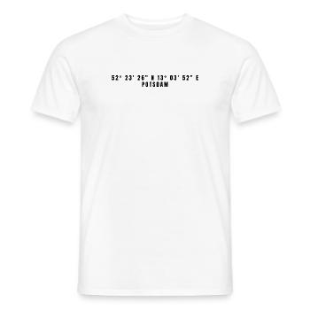 Potsdam Brandenburg Coordinates - Men's T-Shirt - white - Front - AI Model Male 178 dark (178cm)