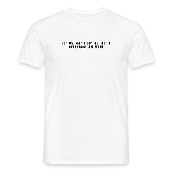 Coordonnées Offenbach am Main Hesse - T-shirt homme - blanc - Devant - AI Model Male 178 dark (178cm)