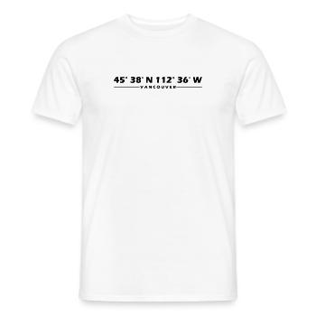 Coordonnées de Vancouver - T-shirt homme - blanc - Devant - AI Model Male 178 dark (178cm)