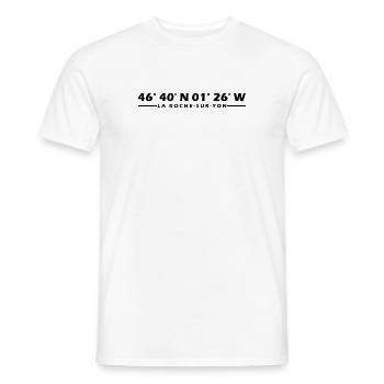 La Roche-sur-Yon coordinates - Men's T-Shirt - white - Front - AI Model Male 178 dark (178cm)
